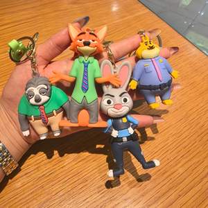 Nouvel ensemble de porte-clés en silicone Zootopia 2026 – Judy Hopps, Nick Wilde, Flash Clawhauser – pour sac et clé de voiture - Product Image 3