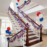 Tira Decorativa para el Día de la Independencia Americana, Adorno Colgante para el 250 Aniversario, Accesorios para Disfraces, Colgante de Tira Colorida con Estrellas