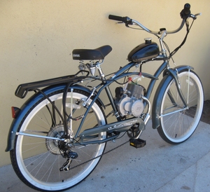 Bicicletta motorizzata da corsa 2 cicli avviamento/avviamento elettrico <span class=keywords><strong>motore</strong></span> 80cc bicicletta da crociera da spiaggia da 26 pollici - Product Image 1