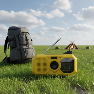 Radio d'urgence portable Emerson AM FM avec banque d'alimentation Weather Band pour une utilisation nomade, jaune - Product Image 2