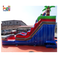 Château gonflable commercial Heyhail en PVC de qualité supérieure, 4,27 m, avec toboggan aquatique et zone de saut, couleur personnalisable