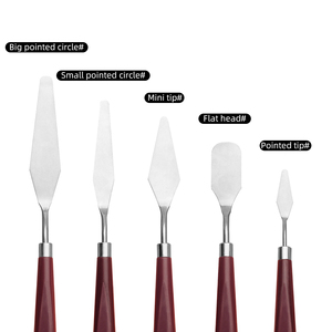 Xin Bowen Nghệ Thuật Công Cụ 5Pcs Sơn Dầu Sử Dụng Nghệ Thuật Palette Dao Thìa Bộ Nhựa Xử Lý Thép Không Gỉ Sơn Scraper - Product Image 6