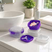 Boîte de nettoyage portable pour prothèses dentaires avec panier égouttoir, étui pour appareils dentaires, aligneurs orthodontiques et nettoyant buccal