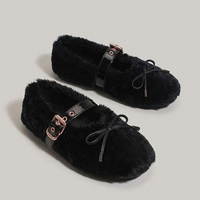 Chaussons plats doux et moelleux en fausse fourrure léopard tendance et personnalisés