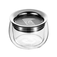 Infuseur à thé portable en acier inoxydable, infuseur à thé facile à utiliser, séparateur thé-eau, théière en verre à double paroi