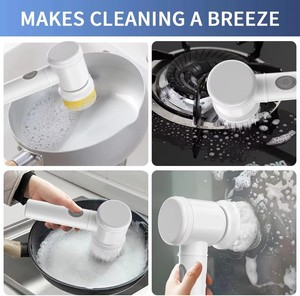 Brosse <span class=keywords><strong>de</strong></span> nettoyage électrique rotative sans fil rechargeable pour sols, voitures, bacs, carreaux, cuisine et douche - Product Image 5