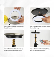 Nouvel accessoire pour chicha, lumière LED à télécommande, lampe LED ronde à 16 couleurs pour chicha