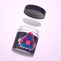 Bocaux en verre résistants aux enfants de 1 oz, 2 oz, 3 oz, 4 oz avec étiquette autocollante, hermétiques et anti-odeurs, avec couvercles CR pour le stockage d'aliments et de bonbons