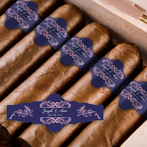 Étiquettes personnalisées pour bandeaux de cigares bleues et noires |   Autocollants <span class=keywords><strong>en</strong></span> papier à gratter |   Parfait pour l'impression de mariage et de fête d'anniversaire - Product Image 6