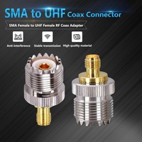 Adaptateur coaxial RF Premium 50 Ohms SMA Femelle vers UHF SO-239 Femelle, plaqué or, cuivre pur, pour antenne radioamateur, routeur, signal GPS