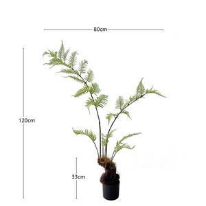 Pianta Artificiale Nordica Felce Gigante, Decorazione Verde per Interni, Finestre, Mobili TV, Studio, Pezzi Decorativi, Paesaggio con Felce Dorata - Product Image 2