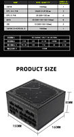PSU modular completa para juegos 1250W PCIE 5,0 80 PLATINUM 12VHPWR Cable compatible 4080 4090 ATX 3,0 Compatible 1250W PSU