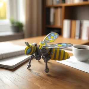 Vashine Figurine d'action 3D en PLA imprimé en 3D, Abeille souple en cristal, Décoration d'intérieur, Jouets insectes amusants, Matériaux écologiques, Jouets 3D - Product Image 4