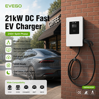 EVEGO Unidad de Alimentación de CC de 21 kW CCS1 Monofásica OCPP 2.0.1 ISO15118 Estación de Carga para Vehículos Eléctricos Blanca de Montaje en Pared para Hogar/Garaje Residencial