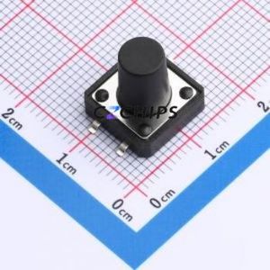TS016-TBW1FH12.5 Tactile Switch SMD-4P,12x12mm Switch Single Pole Single Throw Round Button 2.5N Vertical Mount - Product Image 1