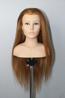 Tête de mannequin 100% cheveux humains réels pour coiffure, teinture, tressage, lissage, marron, kit d'entraînement beauté