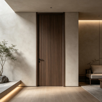 Porte intérieure en MDF massif de style traditionnel, étanche, insonorisée et anti-rayures, idéale pour salon et couloir - Vente en gros usine LT
