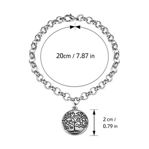 Pulsera Resoul Retro <span class=keywords><strong>San</strong></span> <span class=keywords><strong>Benito</strong></span>, Pulsera Gótica Antideslustre con Dijes Hamsa, Joyería de Acero Inoxidable para Mujer - Product Image 5