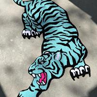 Tapis en forme de tigre de taille personnalisée pour le salon, tapis en laine verte pour adulte imprimé animaux fantaisie pour couloir chambre ou porte décor
