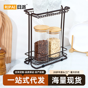 ชั้นวางเครื่องเทศสองชั้น ริปาย ทำจากเหล็กดัด ไม่ต้องเจาะ ใช้จัดเก็บเครื่องปรุงในครัว วางบนเคาน์เตอร์ได้ - Product Image 5