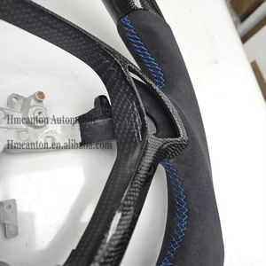 Volante Deportivo de Alcántara con Diseño de Panal de Abeja, Franjas Azules y Costuras Azules, el Más Popular para Infiniti G27 G37 - Product Image 3