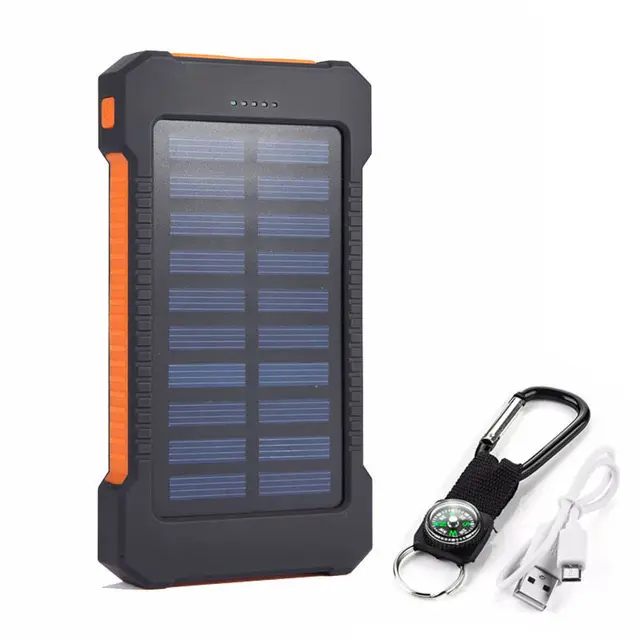 Banco de energía solar con logotipo personalizado de fábrica 10000mAh 20000mAh 30000mAh Cargador solar para teléfonos móviles/tablet PC/otros productos electrónicos