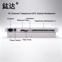 Convertisseur Voix Fxs/fxo Pots vers Fibre, Multiplexeur PCM 16 canaux avec 2FE