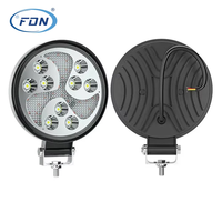 Accessoires de voiture 12v 24v 4Inch 27W 12LED Large View Round Dual Color Flashing LED Work Light for Universal Offroad