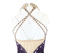 Robe de patinage artistique personnalisée tenues de robe de patinage sur glace pour femmes et filles rose dégradé entraînement vêtements de danse cristal classique fait à la main
