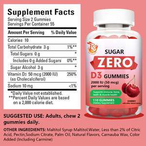 Commande en gros disponible : Gummies de vitamine D3 pour adultes pour le soutien quotidien des os et du système immunitaire – Complément nutritionnel sportif - Product Image 2