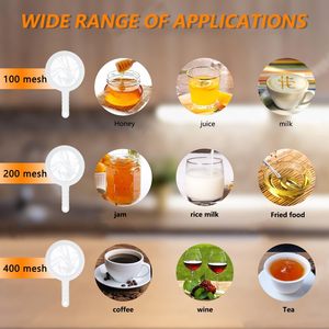80 400 <b>Mesh</b> Eco-Friendly Foldable Kitchen Ultra-fine PP+PET <b>Mesh</b> Strainer Filter Spoon Dishwasher Safe for Soy Milk Coffee Milk - Product Image 2