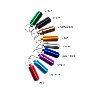 Portable Waterproof Medicine <b>Bottle</b> Keychain Outdoor Mini Aluminum Alloy <b>Pill</b> Box Keychain - Product Image 6