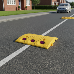 Dissuasoir de vitesse ovale pour la sécurité routière, durable, 33 x 30 x 4 cm, en caoutchouc et plastique, fabriqué en Turquie - Product Image 3