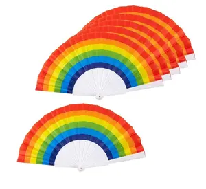 Éventail gonflable arc-en-ciel pliable, 1 pièce, décoration de fête Gay, décor artistique, nouvelle collection 2019