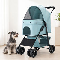 Poussette pour animaux de compagnie de grande taille, 20 kg, pliable, auvent en forme d'éventail, maille respirante sur 3 côtés, poussette pour chien et chat, 4 roues, fabricant OEM