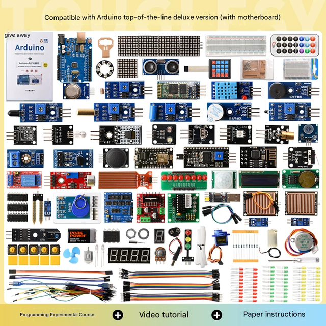 Arduino Uno Dual Mode Ultimate Deluxe Scratch Visual Programming IoT Maker Development Board Beginner Tutorial Sensors Modules