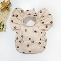 SZPAN Bavoirs pour bébé imperméables en polyester PU faciles à nettoyer avec volants Ailes d'ange Attrape Tablier à blouse pour tout-petits
