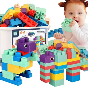 Bloques de construcción grandes para niños, juguete popular de bloques de goma suave, 20/40/50/80 piezas, nuevo diseño de bajo precio