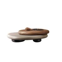 Table basse moderne de designer, miroir, écologique, rotative, durable, style rétro luxueux, en bois, pour salon