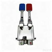 Handsfree voetbediende kraan, koud en warm water mengkraan, dubbele pedaalbediening, messing behuizing, G1/2 zwanenhals spoelbakkraan, commerciële keuken