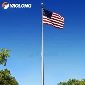 Алюминиевый флагшток для продажи, широко используемый 9 метров Летающий внутренний флагшток Halyard, печатный индивидуальный декор, алюминий 6063 - Product Image 1