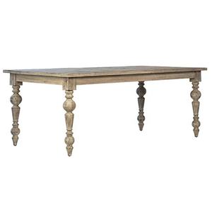 Table de salle à manger rectangulaire en bois massif de style vintage avec pieds de table au design élégant, table à manger pour 6 personnes - Product Image 3