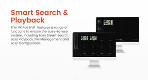 VEEZOOM NVR POE de 16 Canales y 16 Puertos con H.265, 2 SATA HDD, Soporte para hasta 8TB, Resolución 4K, Búsqueda Inteligente de Salidas - Product Image 6