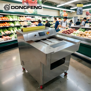 Machine d'emballage automatique de film étirable pour plateaux de viande fraîche, légumes et fruits, avec écran tactile multilingue - Product Image 1