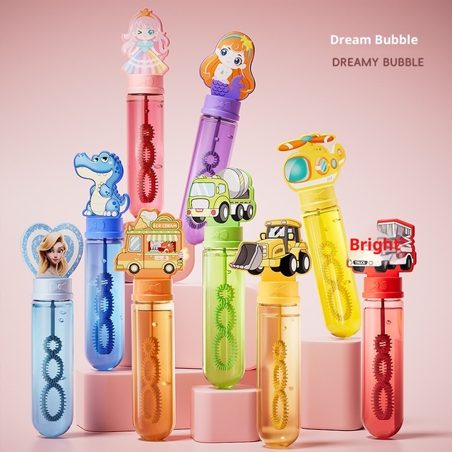 Mini Cartoon Bubble Wand Kids Blowing Bubble Toy Set Plastic Multiple Styles Mixed Small Size Fun Blowing Water Toys