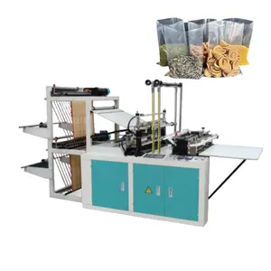 Two Layer Automatic Plastic Pe Shopping Bottom Sealing Cutting Flat Bag Making Machine