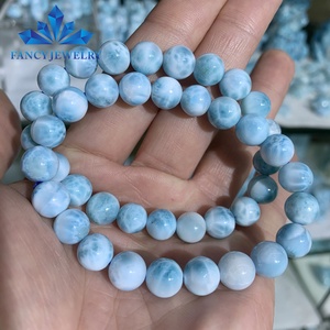 Venta al por Mayor de Cuentas de Larimar Azul Natural Dominicano, Precios de Pulseras de Larimar para Mujeres y Hombres - Product Image 4