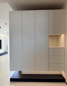 Console multimédia flottante avec rangement intégré, compartiments de rangement fermés, compartiments d'affichage, éclairage intelligent - Product Image 2