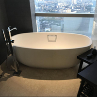 Baignoire à bulles décorative japonaise, baignoire d'intérieur ronde, surface solide, baignoire à tourbillon