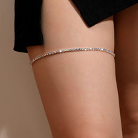 Chaîne de cuisse en diamant d'été pour femmes de taille personnalisée chaîne de jambe avec string en strass monocouche bijoux corporels chaînes corporelles de fête